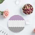 thumbnail image 4 of FMSHPON Geometric Purple and Grey Abstract Herringbone Set of 4 Round Coaster for Drinks, Absorbent Ceramic Stone Coasters Cup Mat with Cork Base for Home Kitchen Room Coffee Table Bar Decor, 4 of 6