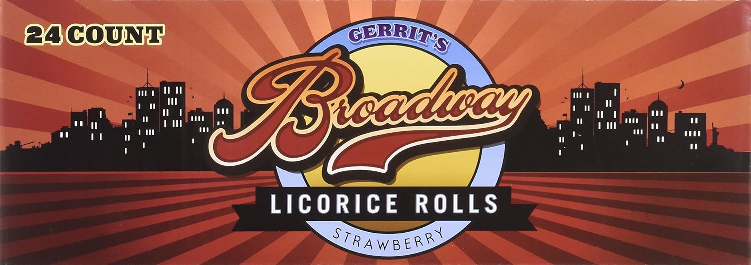 Broadway Licorice Rolls Strawberry 24 Count