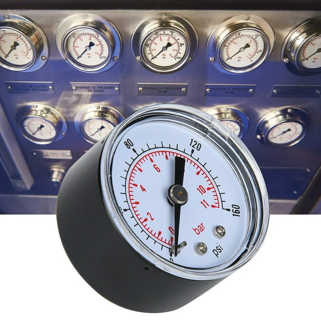 Water Pressure Gauge, BSPT Practical Axial Pressure Gauge, Dial For Air Oil Water