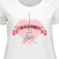 thumbnail image 4 of Inktastic Paris Oo-la-la with Eiffel Tower and Flowers in Pink Heart Women's Plus Size T-Shirt, 4 of 5