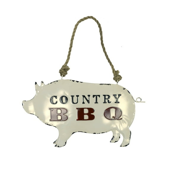 3D Metal Southern Country BBQ Pig Antique Style Wall Sign Rustic Bar Pub Man Cave Restaurant Decor