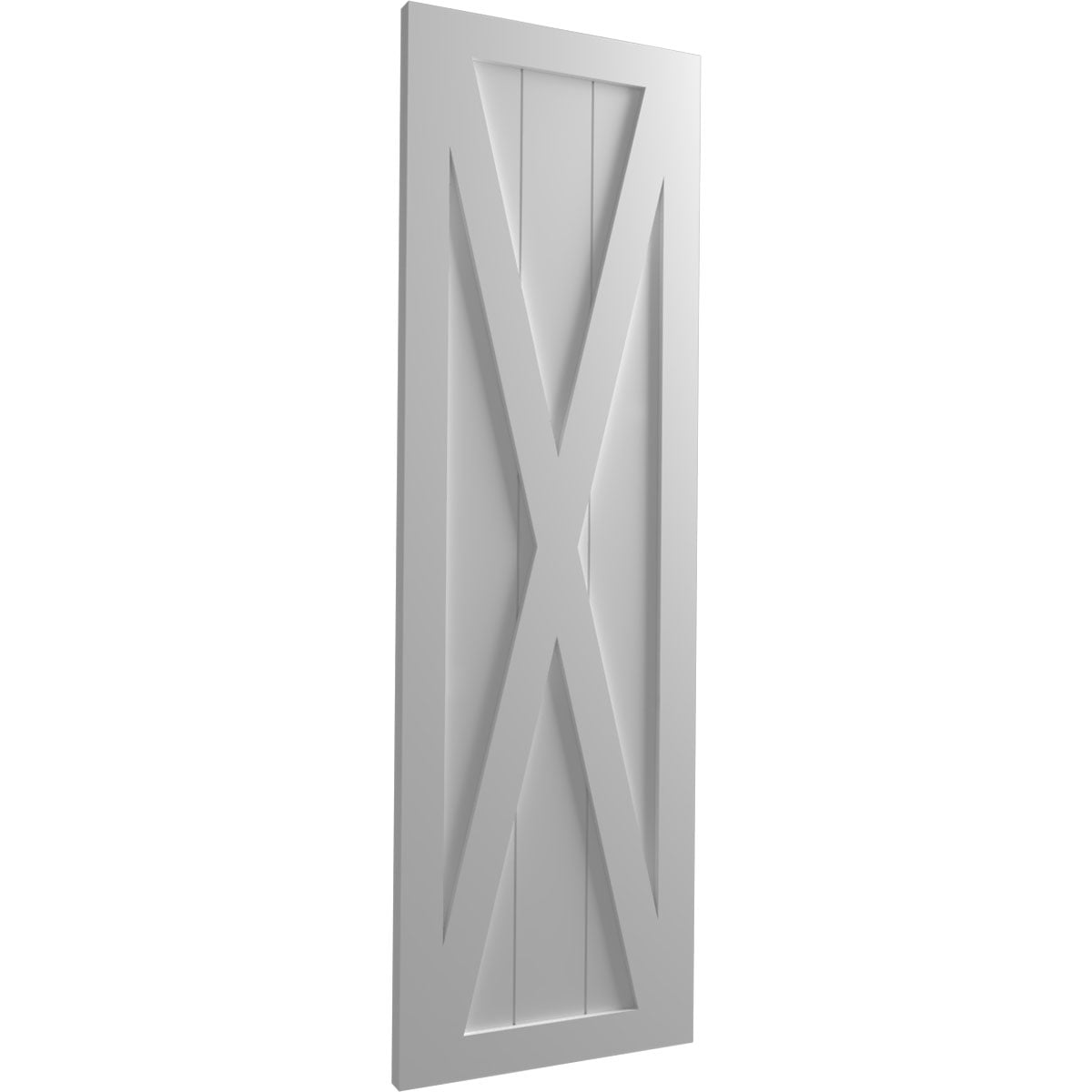 Ekena Millwork 15"W x 44"H True Fit PVC Single X-Board Farmhouse Fixed Mount Shutters, Primed (Per Pair - Hardware Not Included)