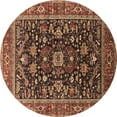 thumbnail image 1 of Ahgly Company Indoor Round Oriental Brown Industrial Area Rugs, 4' Round, 1 of 4