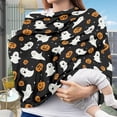 thumbnail image 3 of Renewold Halloween Ghost Pumpkin Star Stretchy Baby Car Seat Covers Carseat Canopy, Baby Breastfeeding Stroller High Chair Shopping Cart Cover, 3 of 7