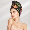 thumbnail image 2 of LNWH Microfiber Hair Drying Towel, Guitar Skull Aztec Cactus Pattern Hair Dry Wrap with Button Anti Frizz Soft Bath Shower Cap Head Towel for Girls Women, 2 of 8