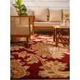 thumbnail image 4 of Rugsotic Carpets Hand Tufted Wool 4'x6' Area Rug Floral Dark Red K00151, 4 of 6