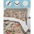 thumbnail image 4 of Mushroom Twin Size Down Alternative Comforter,Lightweight Comforter Quilt Bedding Set with Pillow Shams Pastoral Summer Botanical Watercolor Spring Floral Bed Comforter Duvet Insert 68"x86", 4 of 7