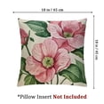 thumbnail image 4 of Creowell Decorative Throw Pillow Cover Textile Beautiful Pink Begonia Leaf Flowers Pattern Backdrop Drawn Painted Leaves On Nature with Comfortable Square Cushion Case for Car Couch Bed 2pcs White, 4 of 7