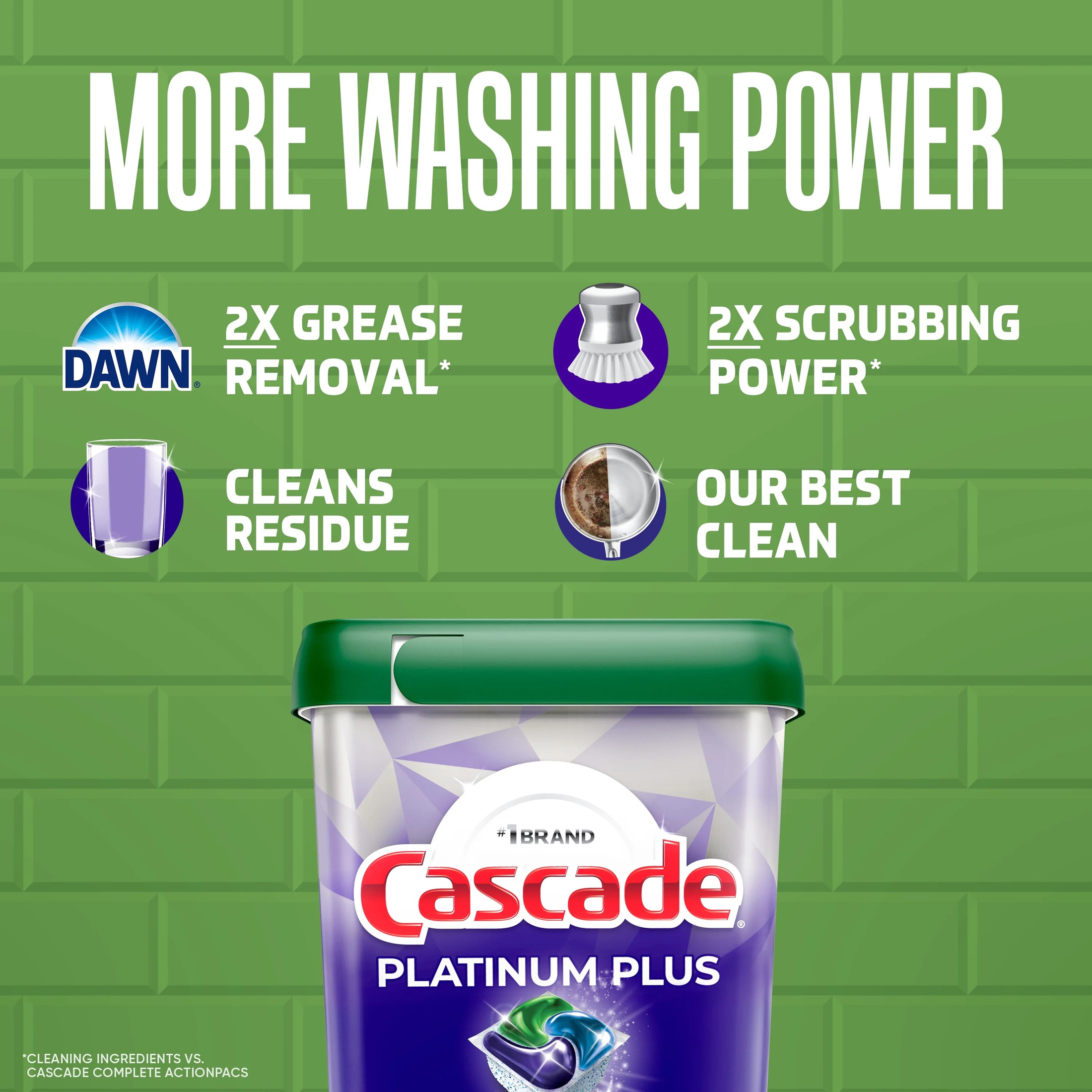 Cascade Platinum Plus Dishwasher Pods, 47 Count photo 2