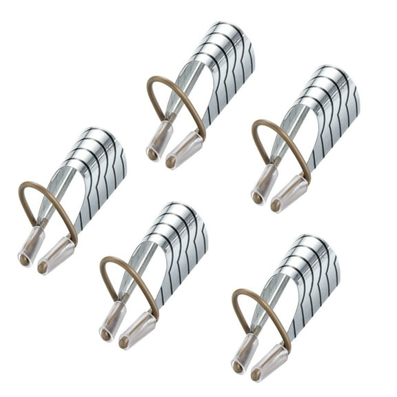 ROSENICE 5Pcs Nail Art Silver Foil Reusable Extension Nail Forms for Home Use French Shape