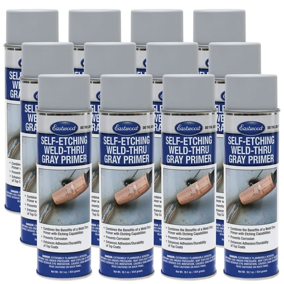 Eastwood Durable Organic Binders Self Etching Weld Thru Gray Aerosol Primer 16.1 oz 12 Pack