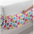 thumbnail image 2 of Romantic Bed Skirt, Ornamental Heart Shapes of Inner Floral Swirly Leaves Flowers Ethnic Love Motif, Elastic Bedskirt Dust Ruffle Wrap Around for Bedding Decor, 4 Sizes, Multicolor, by Ambesonne, 2 of 2