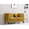 thumbnail image 2 of Uspridefurniture  Tufted Square Design Velvet Loveseat, Yellow, 2 of 5