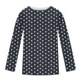 thumbnail image 5 of Heisall Womens Tops Long Sleeve Round Neck Tshirts Polka Dot Print, 5 of 5