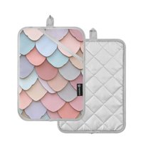 Yayeee Pot Holders Kitchen Heat Resistant with Pocket 7"x9.8" Cotton Oven Cooking Hot Pads, Art Pattern