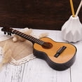 thumbnail image 3 of EQWLJWE Wooden Miniature Electric Guitar with Stand and Case Mini Musical Instrument Miniature Replica Dollhouse Model Birthday Home Decor, 3 of 3