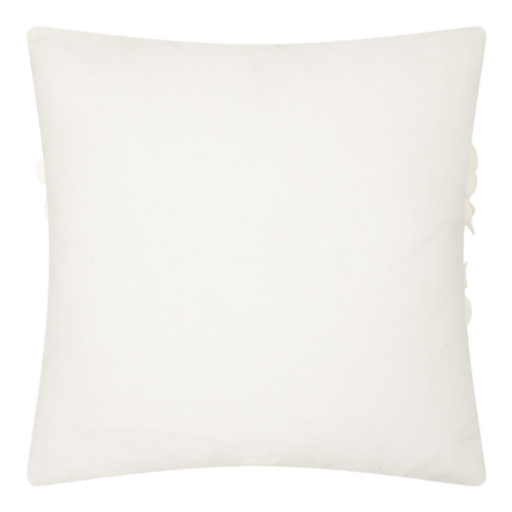JWH Handmade 3D Flower Throw Pillow Covers Aesthetic Decorative Floral Accent Pillow Cases 18"x18"Cream for Sofa Couch Bedroom Decor