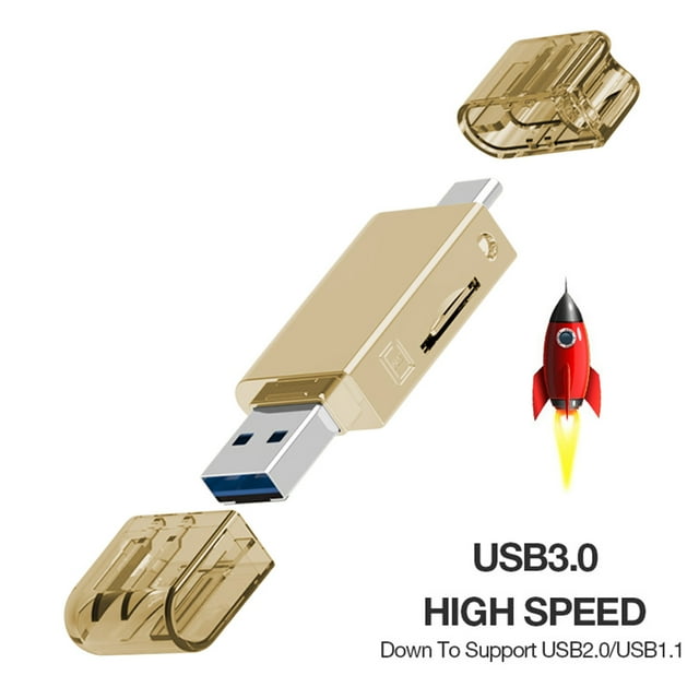 Nano Memory Card Reader Replacement For Huawei Mate20/P30 Pro Type-C card reader; NM-Card USB3.0 Gen Type-C TF/NM Card Reader,Gold