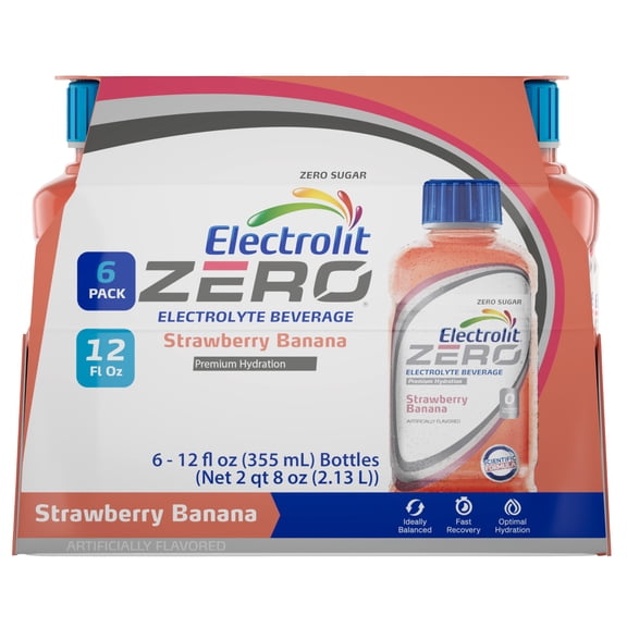 Electrolit Zero Strawberry-Banana 12 FL OZ 6 Pack