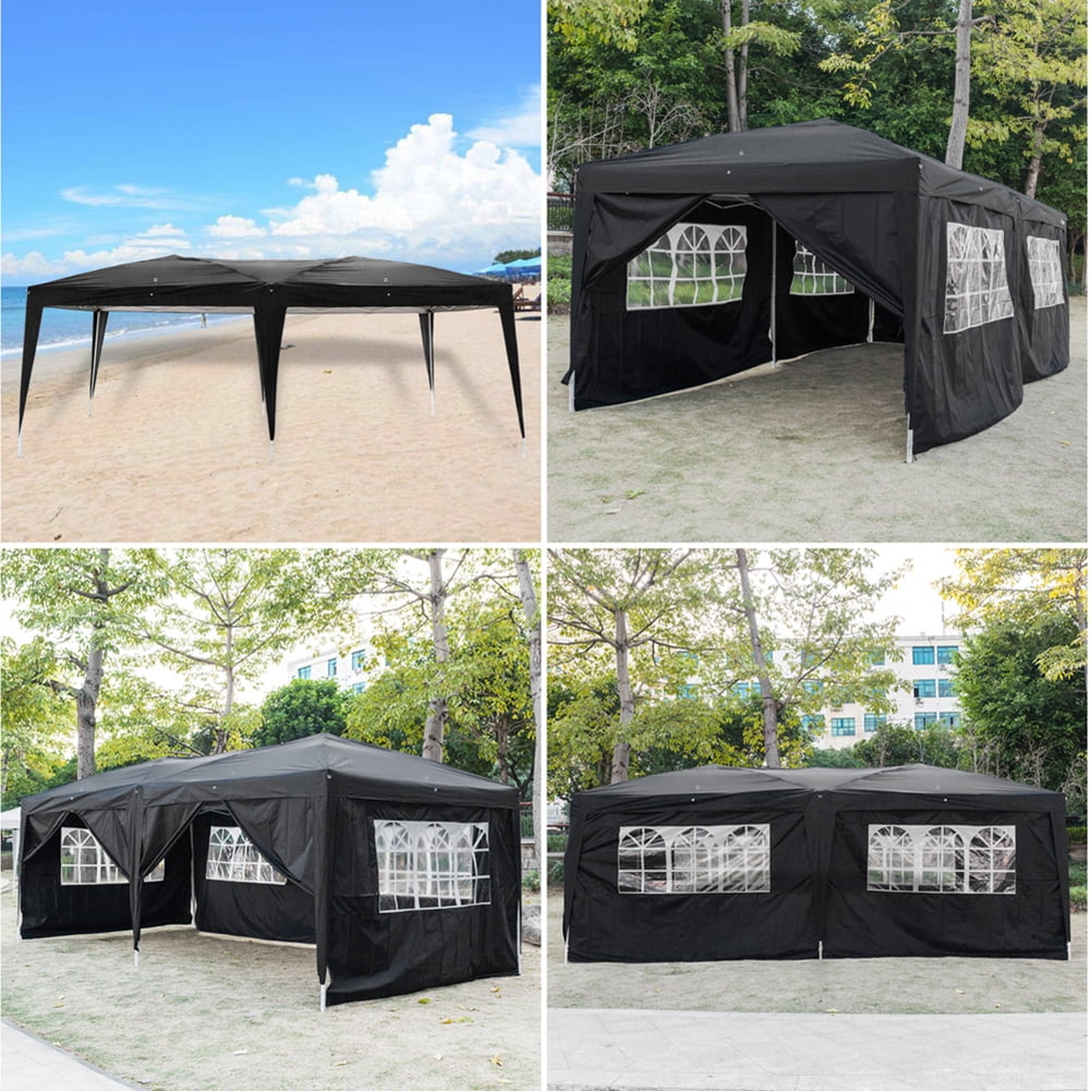 Aimee Lii 180"x236" Canopy Tent Awnings for Decks, Backyard Canopy Gazebo, Outdoor Patio Awnings for Party BBQ Events, Easy Set Up, Waterproof, Black