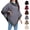 Grey, variant on Women's Warm Knitted Pashmina Shawl Wraps, Fuzzy Turtleneck Faux Fur Cape Wraps, Loose Fur Trim Poncho Knit Pullover
