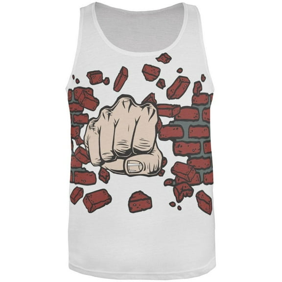 break the brick wall all over adult tank top