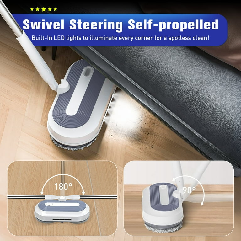 Electric Mops for Floor Cleaning - Cordless Spin Mop with