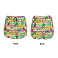 thumbnail image 3 of Fuzoiu Multicolored Tropical Print Women's Athletic Shorts, Double-Layer Running Shorts with Pocket,Women's Workout Shorts for Yoga, Gym, and Workouts-Large, 3 of 7