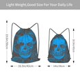 thumbnail image 4 of XMXT Waterproof Gym Bag, Aged Rose Skull Print Drawstring Backpack for Men, s Blue, 4 of 8