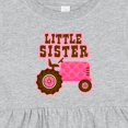 thumbnail image 4 of Inktastic Pink Tractor Little Sister Girls Baby Dress, 4 of 5