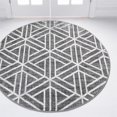 thumbnail image 2 of Unique Loom Matrice Treillis Tapis de Surface en Treillis 8' x 8' Rond Gris Foncé/gris, 2 of 2