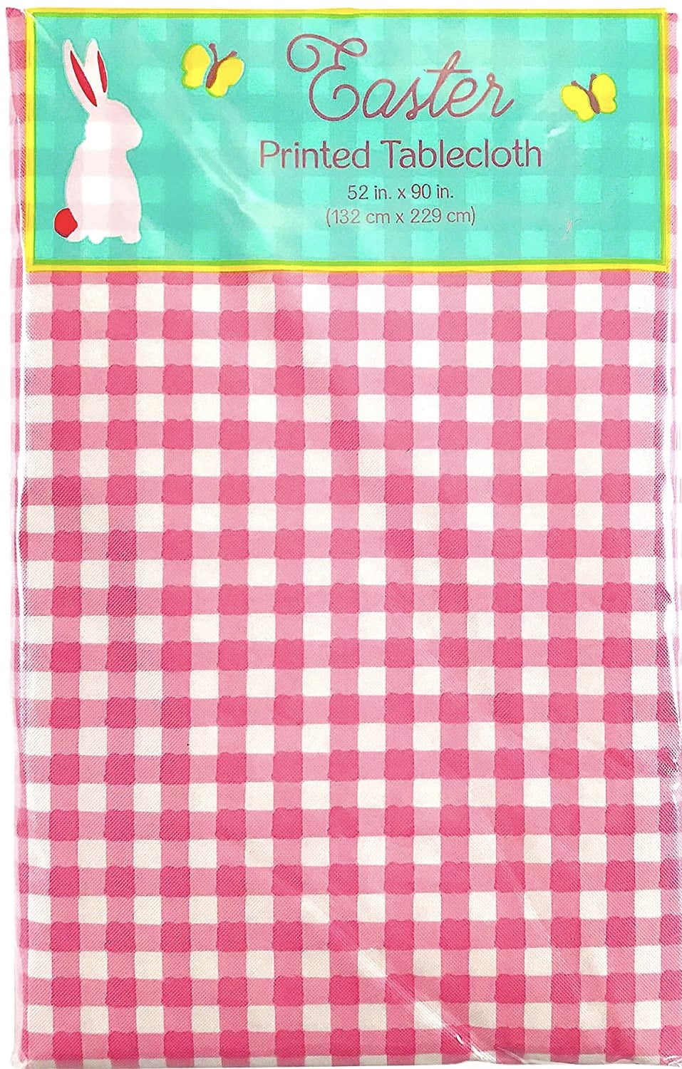 Pink Gingham Checkered Flannel Backed Vinyl Tablecloth for Spring