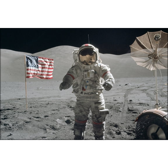 24"x36" Gallery Poster, Apollo 17 astronauts Eugene Cernan