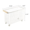 thumbnail image 7 of Yamazaki Home Rolling Wire Basket, White, Steel + Wood, 9.2 gallons, 35L, Supports 11 pounds, Handles, Wheels, Minimal Assembly, 7 of 7