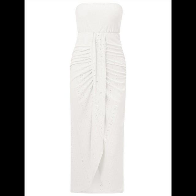 Vestido de Cintura Alta con Hombros Descubiertos M