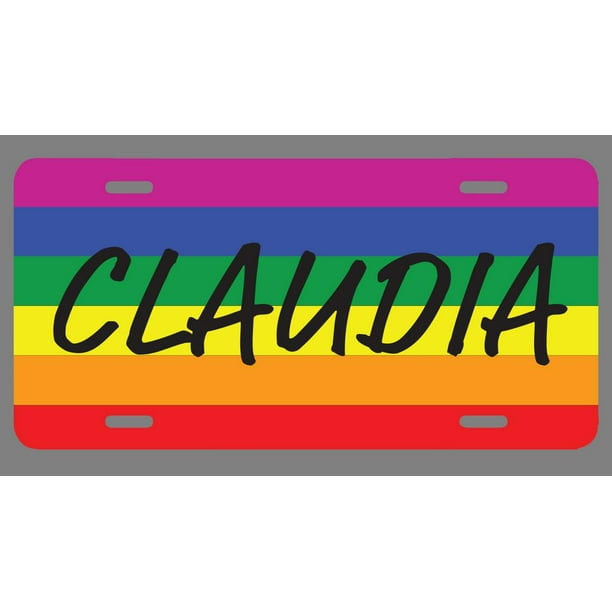 Claudia Name Pride Flag Style License Plate Tag Vanity Novelty Metal