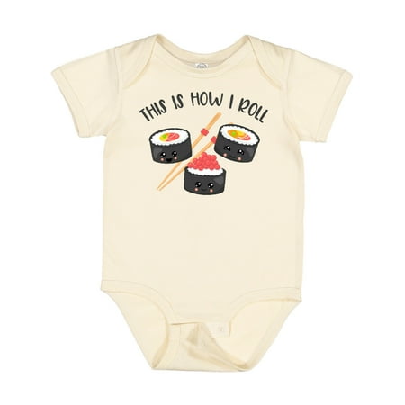 

Inktastic Kawaii How I Roll Sushi Gift Baby Boy or Baby Girl Bodysuit