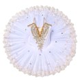 thumbnail image 2 of IBTOM CASTLE Girls Ballet Leotards with Platter Tutu Professional Hard Organdy Camisole Skirt Dancewear 7-8 Years White, 2 of 8
