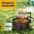 thumbnail image 4 of SPECSTAR 36" Outdoor Firepit and 2-Grill, with Removable Cooking Swivel BBQ Grill for Backyard Bonfire Patio, 4 of 7