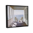 thumbnail image 4 of Stupell Industries Porch Chairs Overlooking the Tide Realistic Painting Metallic Gold Framed Floating Canvas Wall Art, 16x20, by Zhen-Huan Lu, 4 of 5