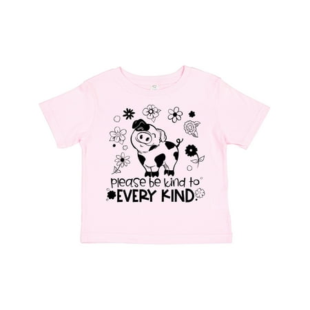 

Inktastic Please Be Kind to Every Kind Cute Pig and Flowers Boys or Girls Toddler T-Shirt