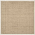 thumbnail image 1 of Safavieh Natural Fiber Collection NF114J Basketweave Natural and Ivory Seagrass Square Area Rug (10' Square), 1 of 4