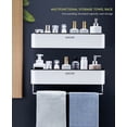 thumbnail image 1 of 2 estantes de baño para ducha, organizador montado en la pared, soporte para champú con toallero, sin perforación, almacenamiento de cocina, accesorios de baño (negro) Sailing Electrónica, 1 of 5