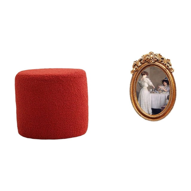 Elegante Reposapiés Otomano Con Marco De Fotos De Resina Ornamentado, Soporte De Exhibición Para Oficina, Dormitorio, Guardería, Apartamento, Decoración, Regalo