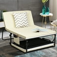 thumbnail image 4 of Costway Fauteuil-Lit Pliant Ottoman Chaise Longue avec Réglage à 6 Positions Beige, 4 of 10