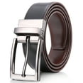 thumbnail image 2 of Marino Reversible Leather Belt For Men - Classic Dress Belt 1.25" Wide - With Removable Rotating Buckle, 2 of 5