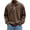 Brown, variant on Mens Long Sleeve Polo Shirt Retro Acid Wash Oversized Drop Shoulder Point Collar Button Placket Casual Top For Big And Tall Men