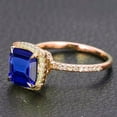 thumbnail image 3 of 2.05 ct Blue Sapphire 7mm Cushion Cut And Moissanite Diamond Engagement Ring in 10k Rose Gold, 3 of 3
