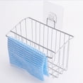 thumbnail image 5 of Visland Sponge Brush Holder 2-in-1 Adhesive Sink Caddy Dishcloth Scrub Hanger Rack Kitchen Sink Organizer No Drilling Stainless Steel Rustproof Waterproof, 5 of 6