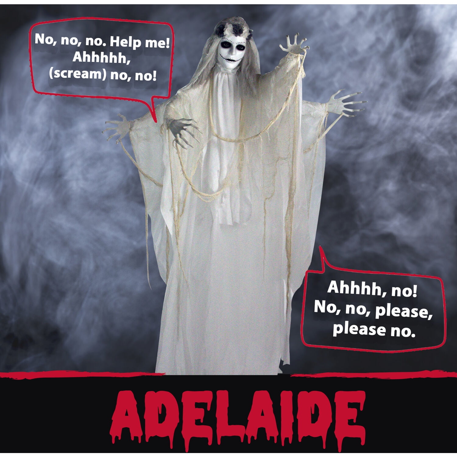 Haunted Hill Farm 6 ft Bride Animatronic with Lights and Sound, HHBRIDE-2FLSA